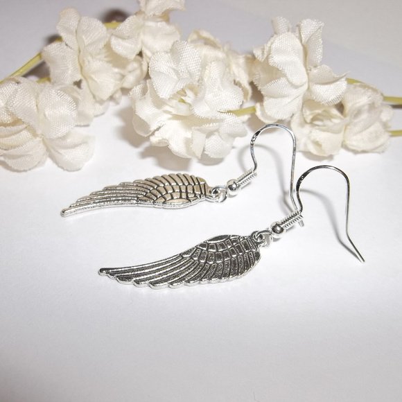 Unisex Angel Wing Earring Set Simple Modern 4552 - Picture 5 of 6